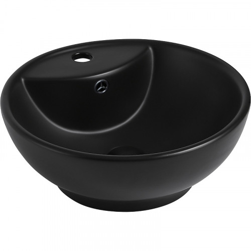 Раковина Abber Bequem 46 AC2101MB Черная матовая фаянс накладная