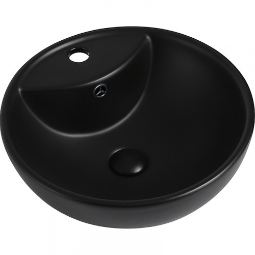 Раковина Abber Bequem 46 AC2101MB Черная матовая фаянс накладная