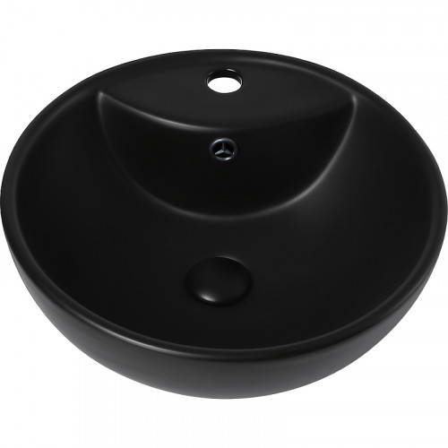 Раковина Abber Bequem 46 AC2101MB Черная матовая фаянс накладная