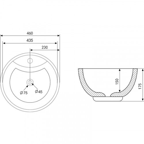 Раковина Abber Bequem 46 AC2101MB Черная матовая фаянс накладная