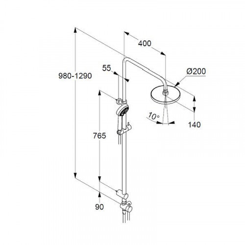 Душевая система Kludi Logo 6809305-00 Хром латунь на стену