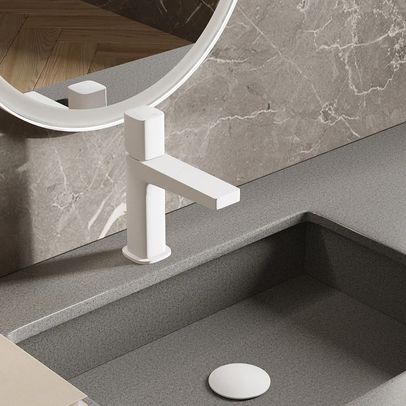 Смеситель для раковины WasserKRAFT Saale 9503 Белый матовый латунь