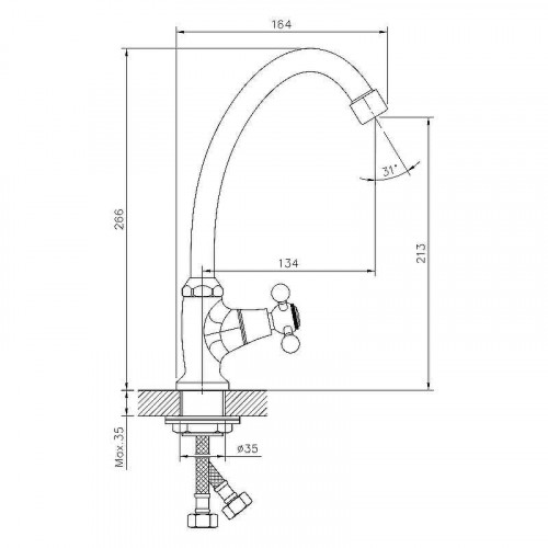 Кран для одного типа воды Decoroom DR54010 Хром
