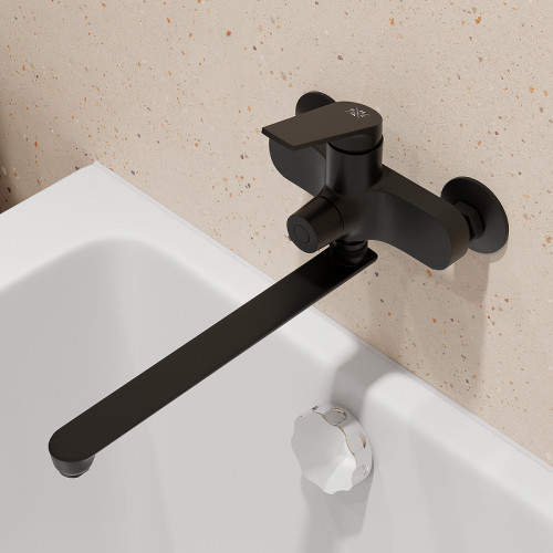 Смеситель для ванны Ростовская Мануфактура Сантехники PL7BL-006E универсальный цвет Черный