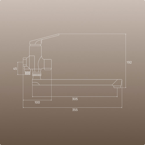 Смеситель для ванны Ростовская Мануфактура Сантехники PL7BL-006E универсальный цвет Черный