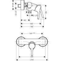 Смеситель для душа Hansgrohe Talis S 72600000 Хром латунь на стену