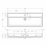 Раковина Cezares 120 CZR-MIL-120-LVB Белая фарфор накладная