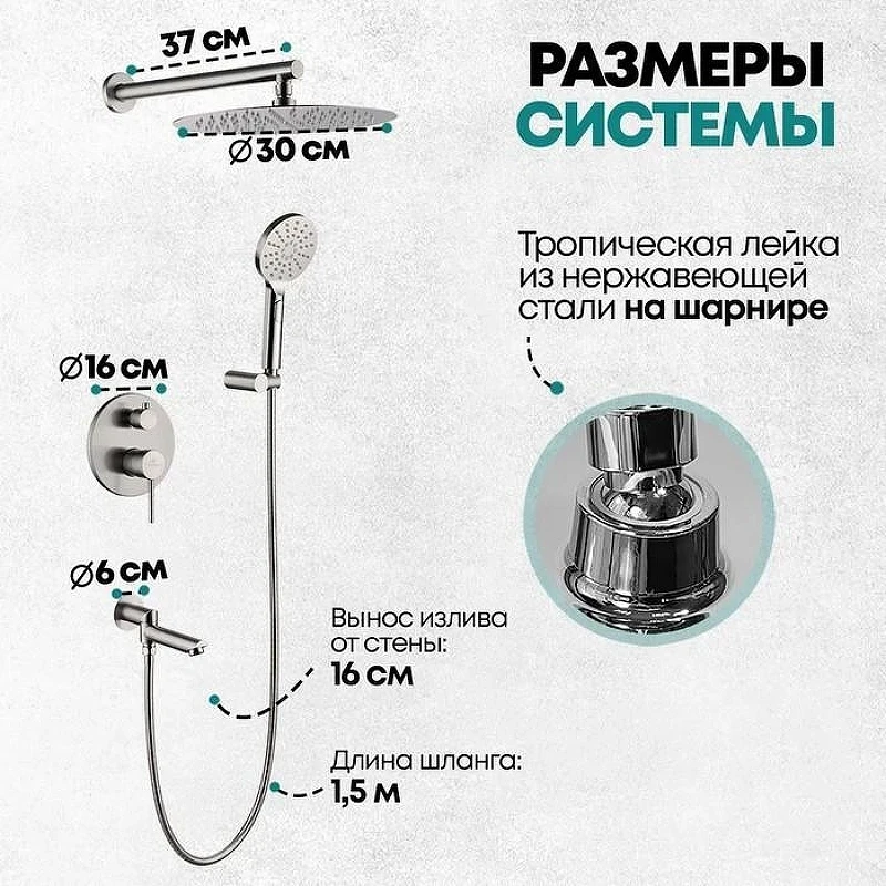 Душевая система Grocenberg GB5001NK никель