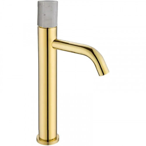 Смеситель для раковины Boheme Stick 122-G-MR-WHITE Золото Белый латунь