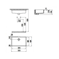 Раковина Creavit 55 TP738-00CB00E-0000 Белая фарфор встраиваемый