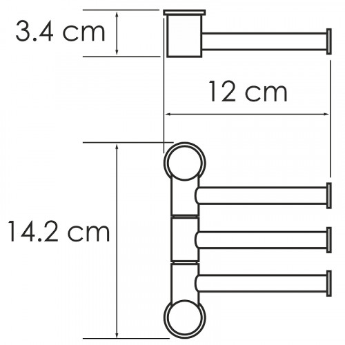Полотенцедержатель WasserKRAFT K-1053PB поворотный Черный глянцевый