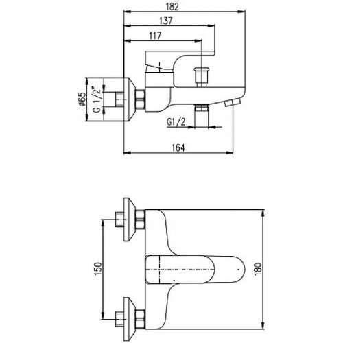 Смеситель для ванны Rav Slezak Yukon YU154.5CMAT Черный матовый латунь на стену
