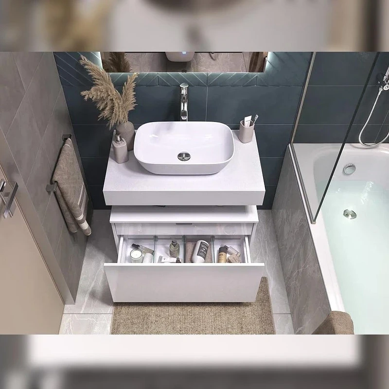 Тумба Velvex Unit 80 tp.UNI.80.2Y подвесная цвет Белый матовый