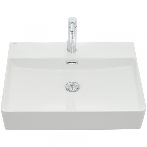 Раковина AQUAme 59 AQM5004 Белая глянцевая фаянс накладная