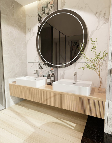 Раковина AQUAme 59 AQM5004 Белая глянцевая фаянс накладная