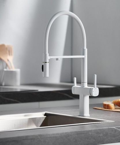 Смеситель для кухни Rose R358C цвет Белый