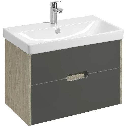 Тумба с раковиной Aquaton Оливия 80 1A283101OLUG0+Santek Адриана 80 1WH501772 подвесная цвет Грей Дуб ойстер