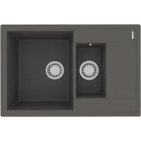 Кухонная мойка Lemark Ramza 760 9910041 Серый шелк искусственный камень (литьевой мрамор) встраиваемый