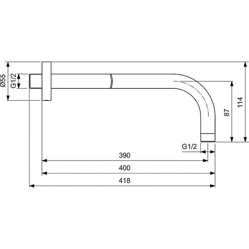 Душевая система Ideal Standard Ceratherm T100 A7573XG с термостатом Черная матовая