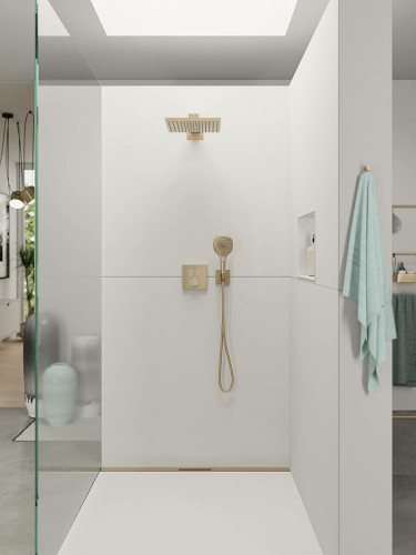 Смеситель для душа Hansgrohe ShowerSelect 15763140 с термостатом Шлифованная бронза латунь встраиваемый