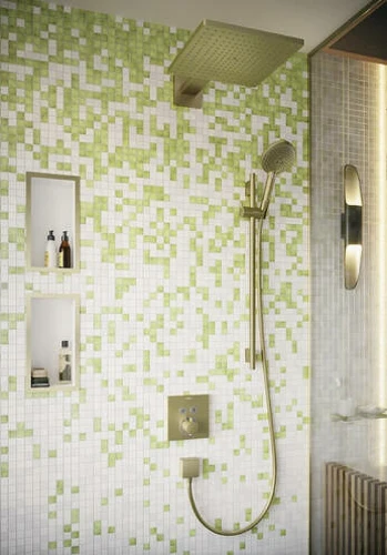 Смеситель для душа Hansgrohe ShowerSelect 15763140 с термостатом Шлифованная бронза латунь встраиваемый