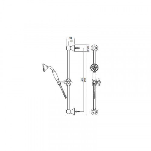 Душевой гарнитур Gattoni Programma Doccia 1039/PDV0 Бронза латунь на стену