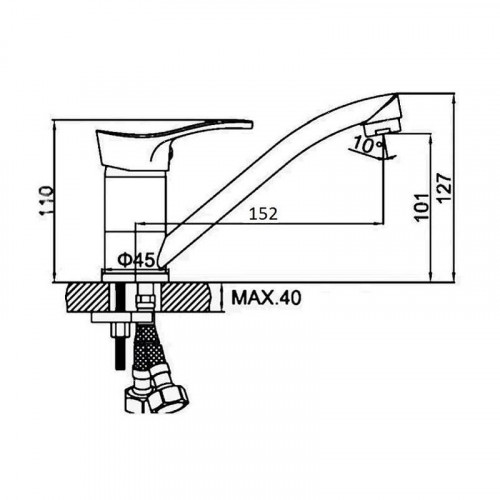 Смеситель для кухни D-Lin D151305-6 цвет  Хром