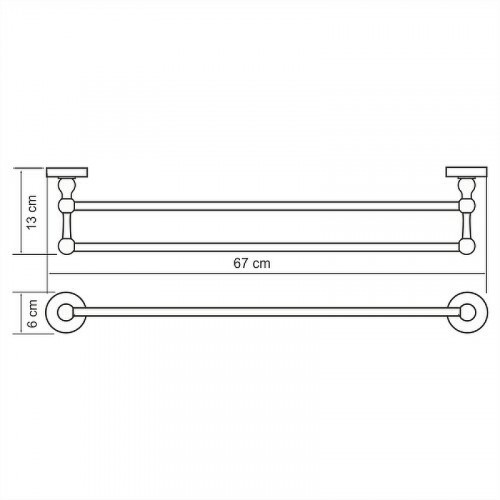 Полотенцедержатель WasserKRAFT Regen K-6940 двойной Хром