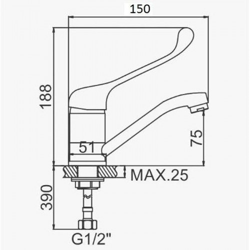 Смеситель для кухни D-Lin D151427-6 цвет  Хром