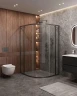Душевой уголок Cezares Molveno 120x110 MOLVENO-RH-11-120/110-C-GM-IV профиль Оружейная сталь стекло прозрачное