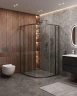 Душевой уголок Cezares Molveno 120x110 MOLVENO-RH-11-120/110-C-GM-IV профиль Оружейная сталь стекло прозрачное