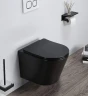 Унитаз с инсталляцией CeramaLux B2330-1MB + Grohe Rapid SL 38721001 с сиденьем Микролифт и клавишей смыва Хром