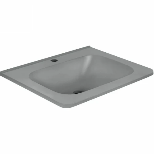 Раковина Vincea 60 VCB-2VP600G Серая искусственный камень (литьевой мрамор) полувстраиваемая
