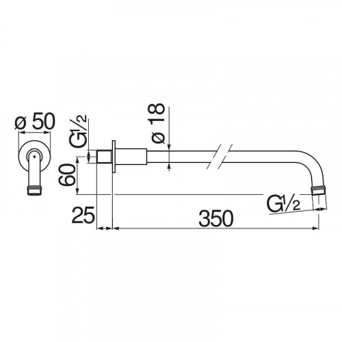 Кронштейн для верхнего душа Nobili AD138/4BR Бронза латунь на стену