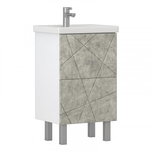 Тумба под раковину Vigo Geometry 50 tn.bsf.GEO.FOS.50.2Y цвет Бетон Белый