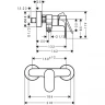 Смеситель для душа Hansgrohe Rebris S 72640670 Черный матовый латунь на стену
