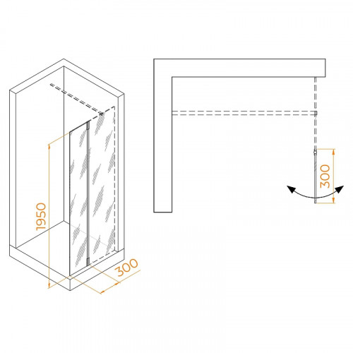 Душевая стенка RGW 30 352207103-15 профиль цвет Белый стекло прозрачное