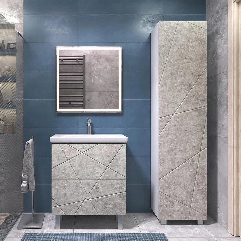 Тумба с раковиной Vigo Geometry 70 016 бетон-com цвет Бетон Белый