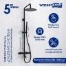 Душевая система WasserKRAFT A288.258.217.BM Thermo с термостатом Черная матовая латунь на стену