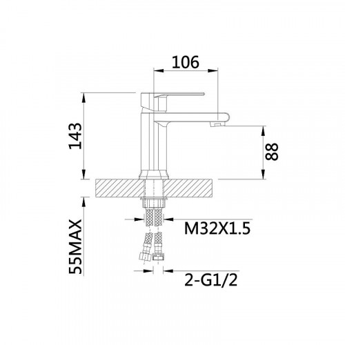 Смеситель для раковины D-Lin D110363-C цвет Белый