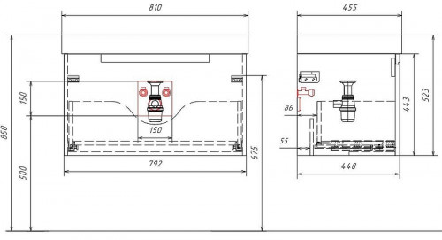 Тумба под раковину Aqwella Vancouver 80 VAN01082N цвет Белый