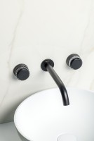 Смеситель для раковины Boheme Aura 152-2-B-A Черный матовый латунь встраиваемый