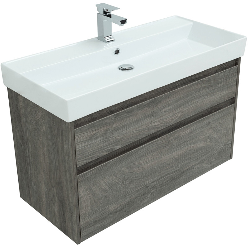 Тумба под раковину Aquanet Nova Lite 100 242582 подвесная Дуб рошелье МДФ / ЛДСП