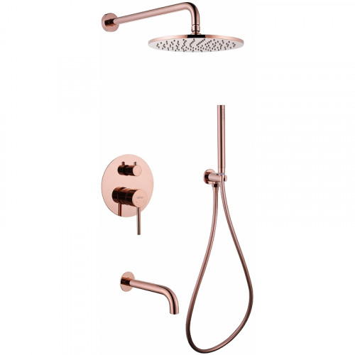 Душевая система Abber Wasser Kreis AF8117RG Розовое золото латунь встраиваемый