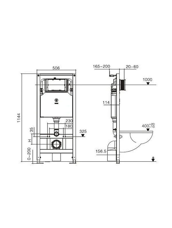 Инсталляция WeltWasser WW Amberg 506 ST BL 10000008229 с клавишей смыва цвет Черный