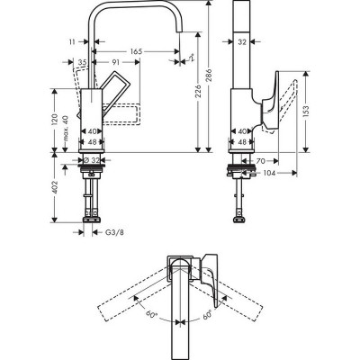 Смеситель для раковины Hansgrohe Metropol 74511000 Хром латунь