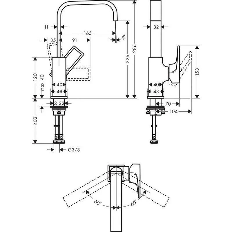 Смеситель для раковины Hansgrohe Metropol 74511000 Хром латунь