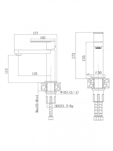 Смеситель для раковины Agger Sweet A2702155 цвет Оружейная сталь