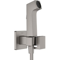 Гигиенический душ со смесителем Hansgrohe Bidette 29233340 Шлифованный черный хром латунь на стену