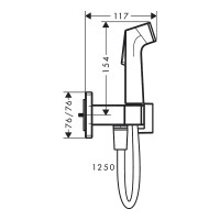 Гигиенический душ со смесителем Hansgrohe Bidette 29233340 Шлифованный черный хром латунь на стену